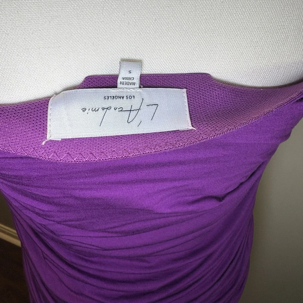 L'Academie Strapless Ruched Midi Dress in Purple‎ Size Women's Size Small - Picture 2 of 6